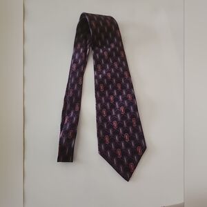 Christian Dior Purple Geometric Tie